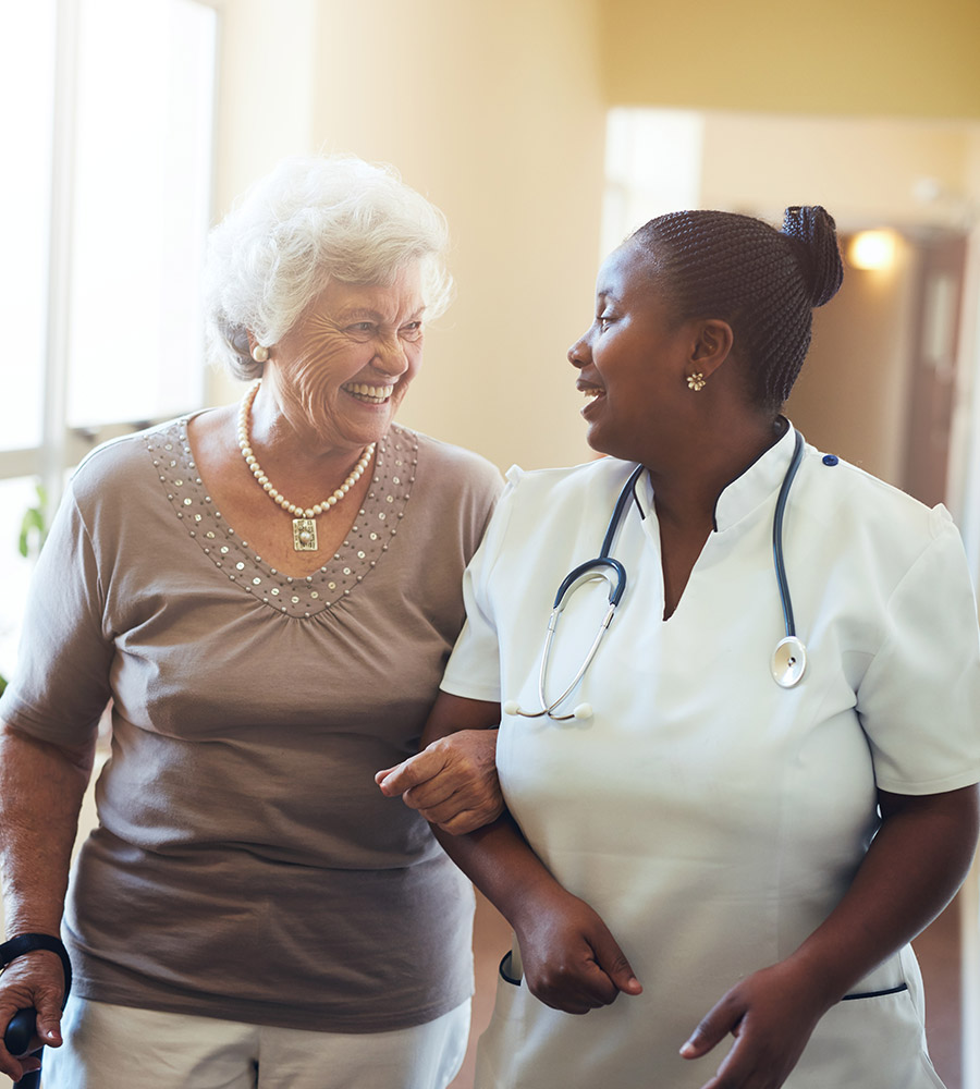 nurse with elderly patient