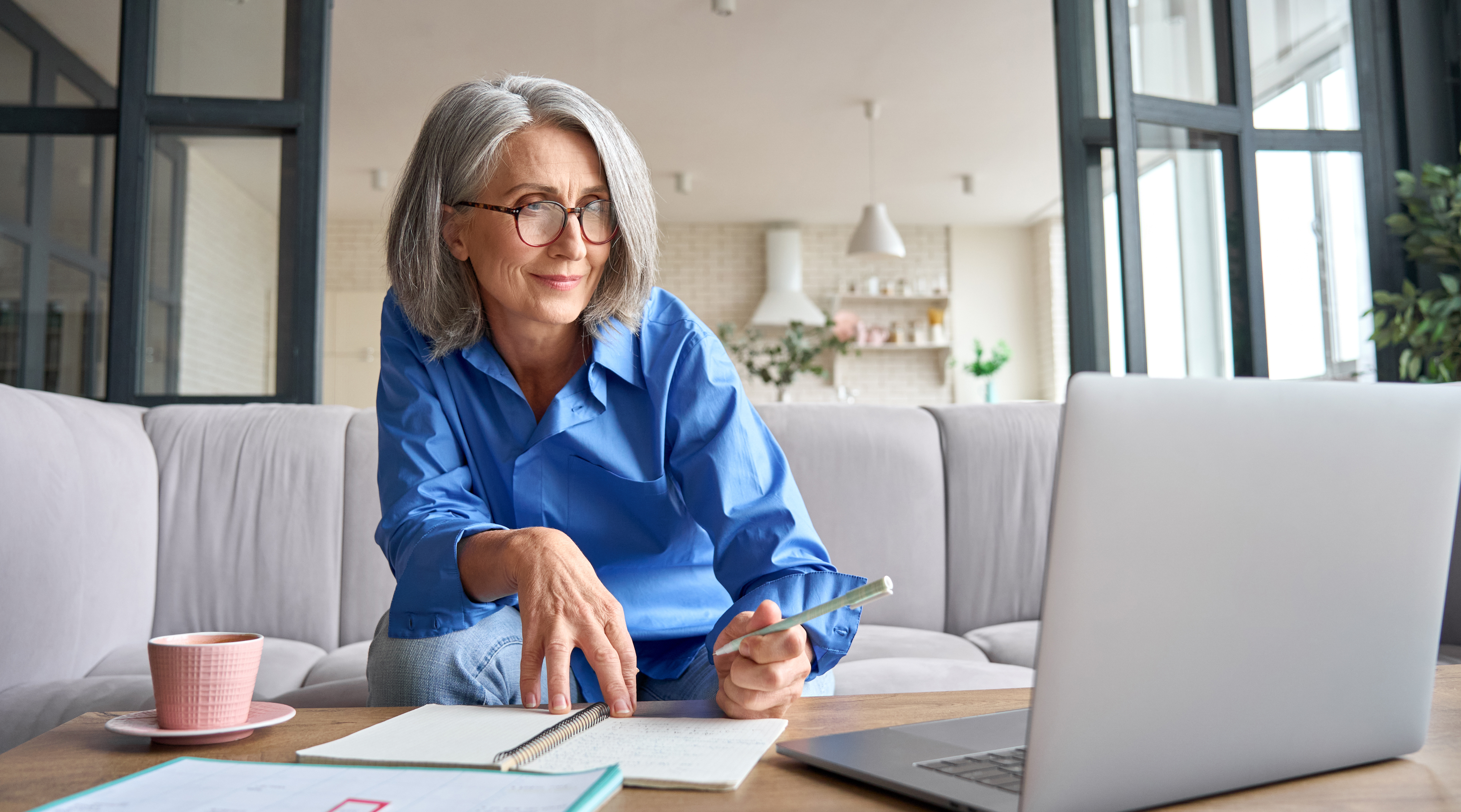 elderly woman on laptop