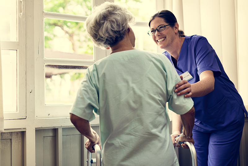 Patient and nurse