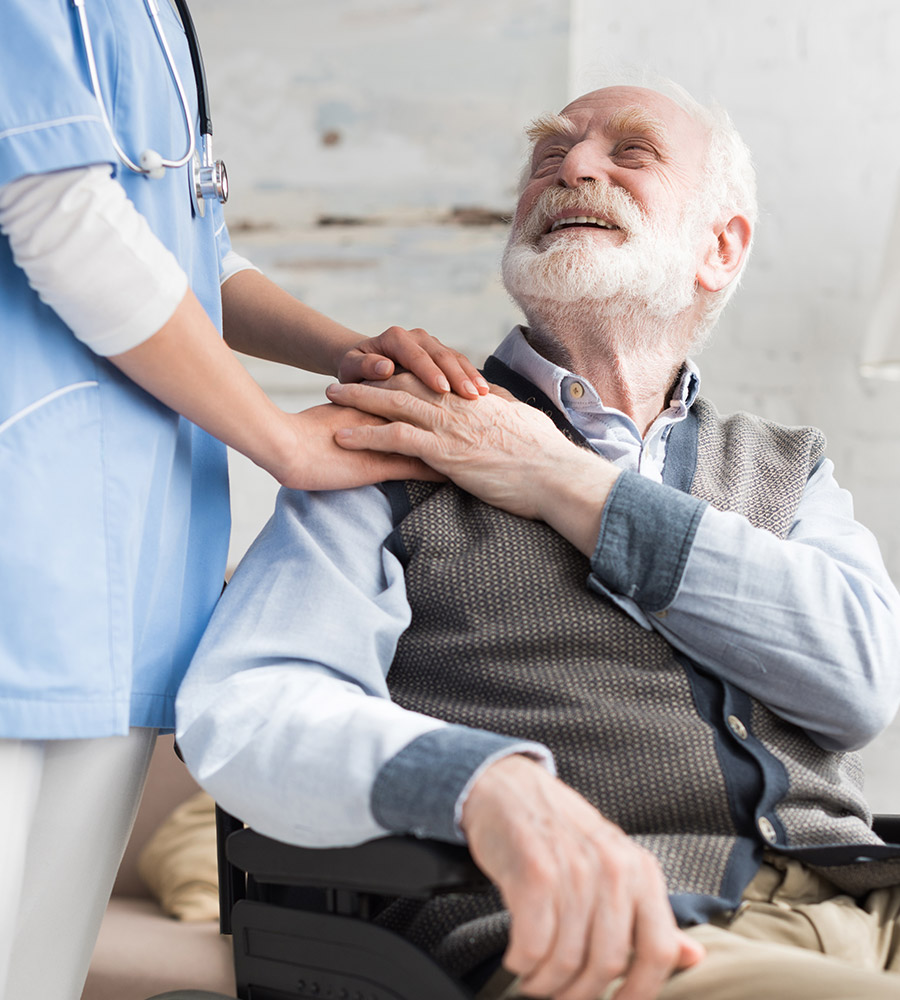 elderly man with nurse