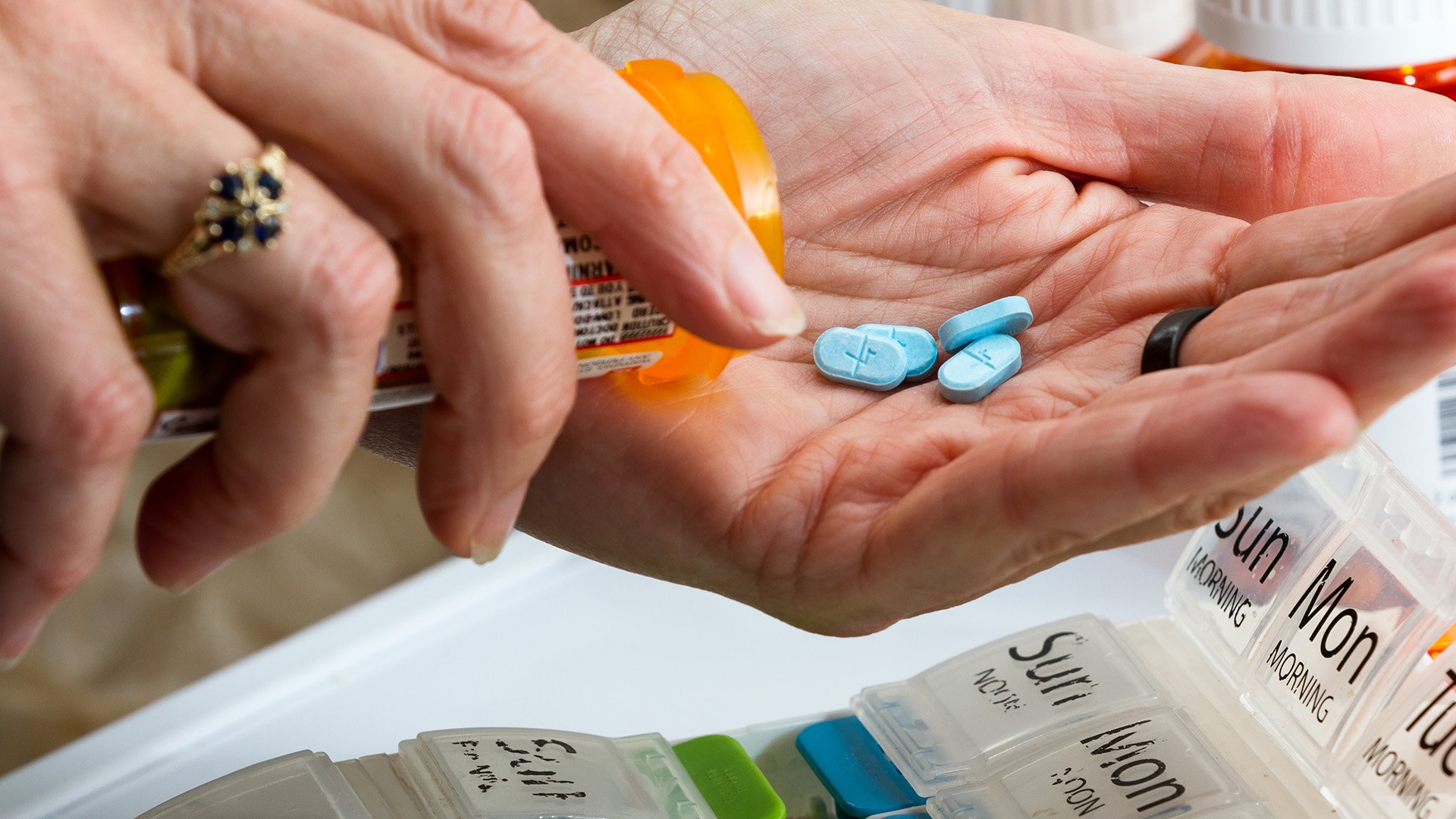 Hand with medications