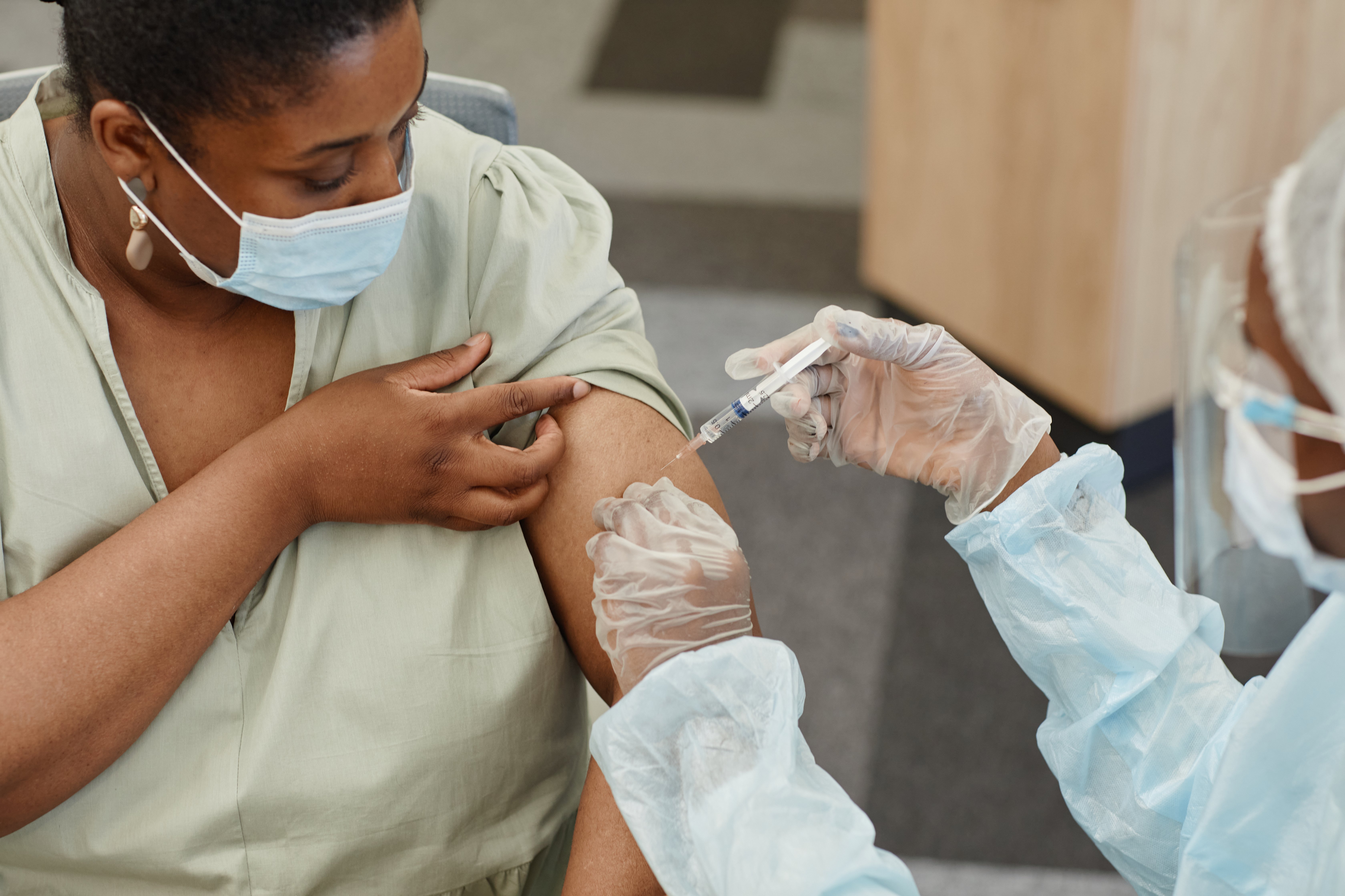Patient receiving immunization
